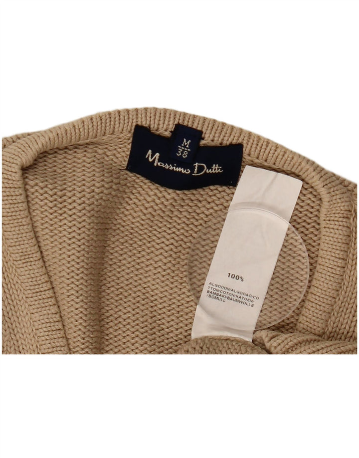 MASSIMO DUTTI Pull col V Homme EU 38 Coton Beige Moyen