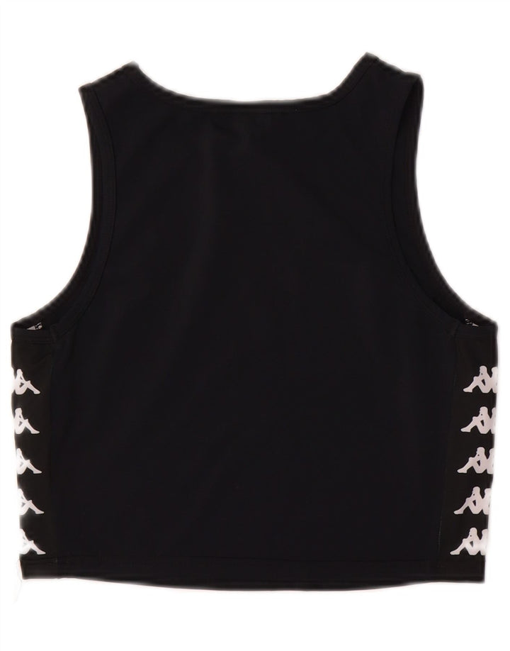 Kappa Débardeur court graphique pour femme UK 12 Noir moyen