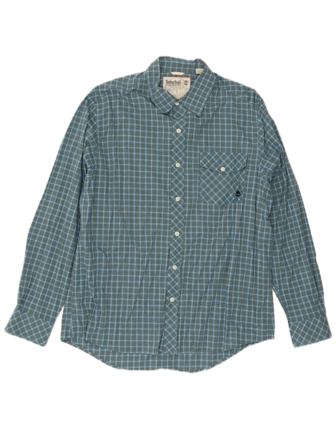 Timberland Chemise Homme Grand Carreau Bleu Coton