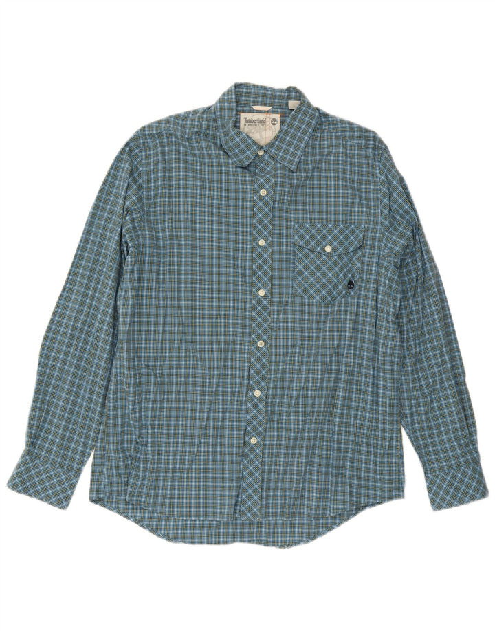 Timberland Chemise Homme Grand Carreau Bleu Coton