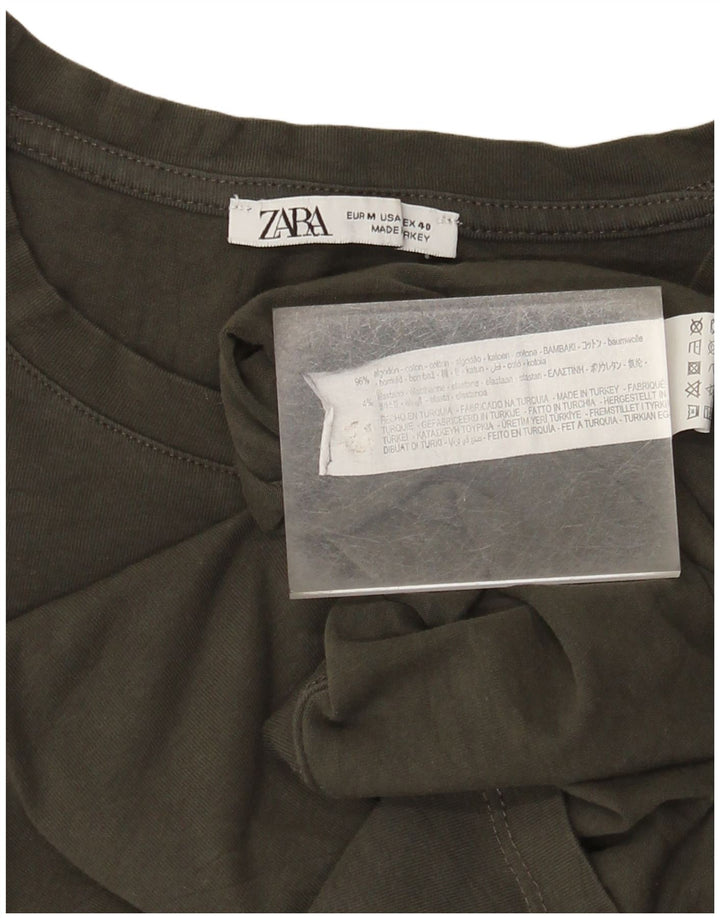 Zara Homme T-Shirt Top Marron Moyen Coton
