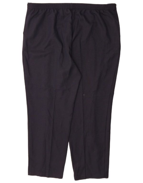 Marks & Spencer Pantalon droit décontracté pour femme UK 24 4XL W48 L31 Bleu marine