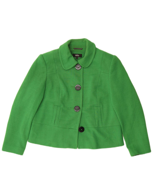 Marks & Spencer Veste blazer à 4 boutons pour femme UK 16 Large Vert Polyester