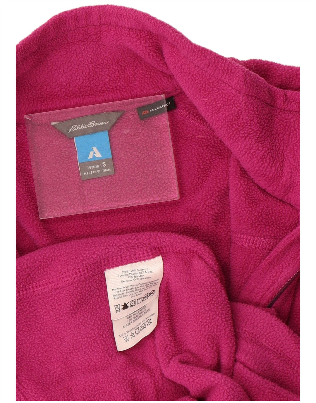 EDDIE BAUER Pull polaire Polartec à col zippé pour femme UK 10 Small Rose