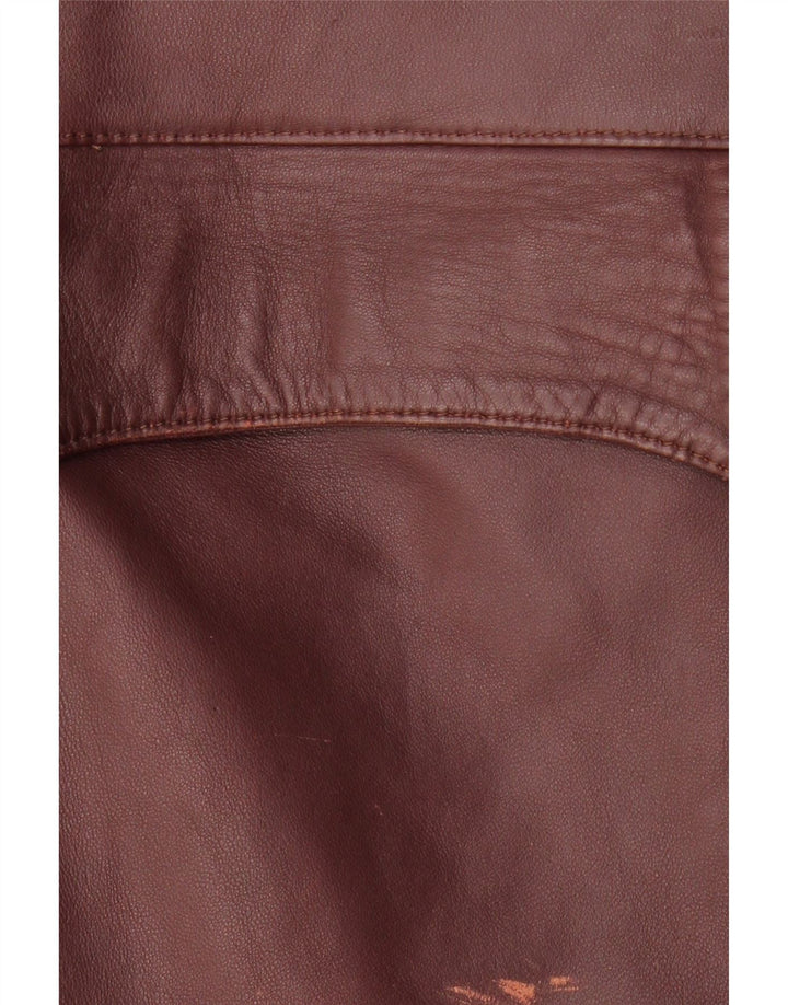 veste en cuir femme vintage IT 50 XL Cuir Bordeaux