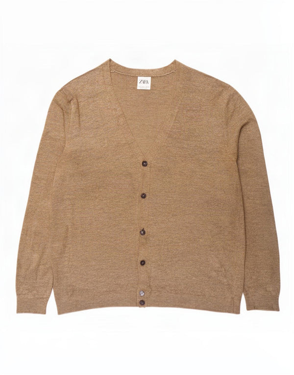 Zara Cardigan Homme Pull Large Beige