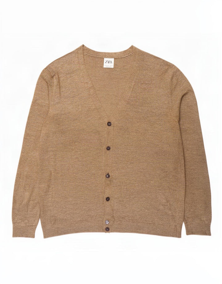 Zara Cardigan Homme Pull Large Beige