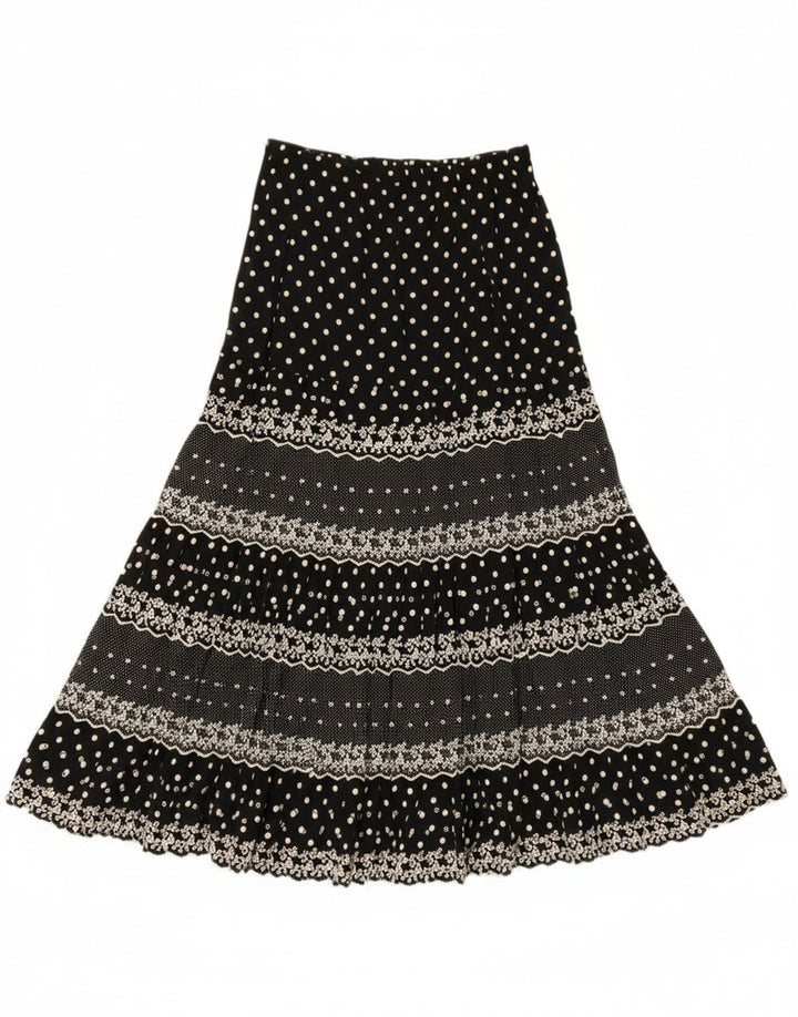 jupe gitane vintage femme W28 moyen noir tacheté