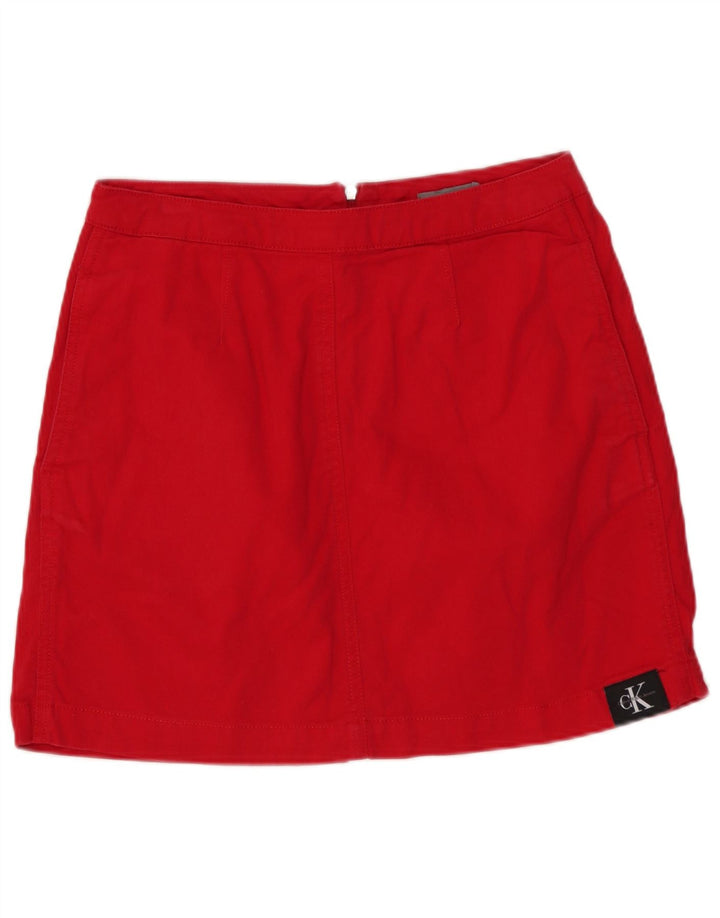CALVIN KLEIN Femme Jupe En Jean W27 Petit Rouge Coton