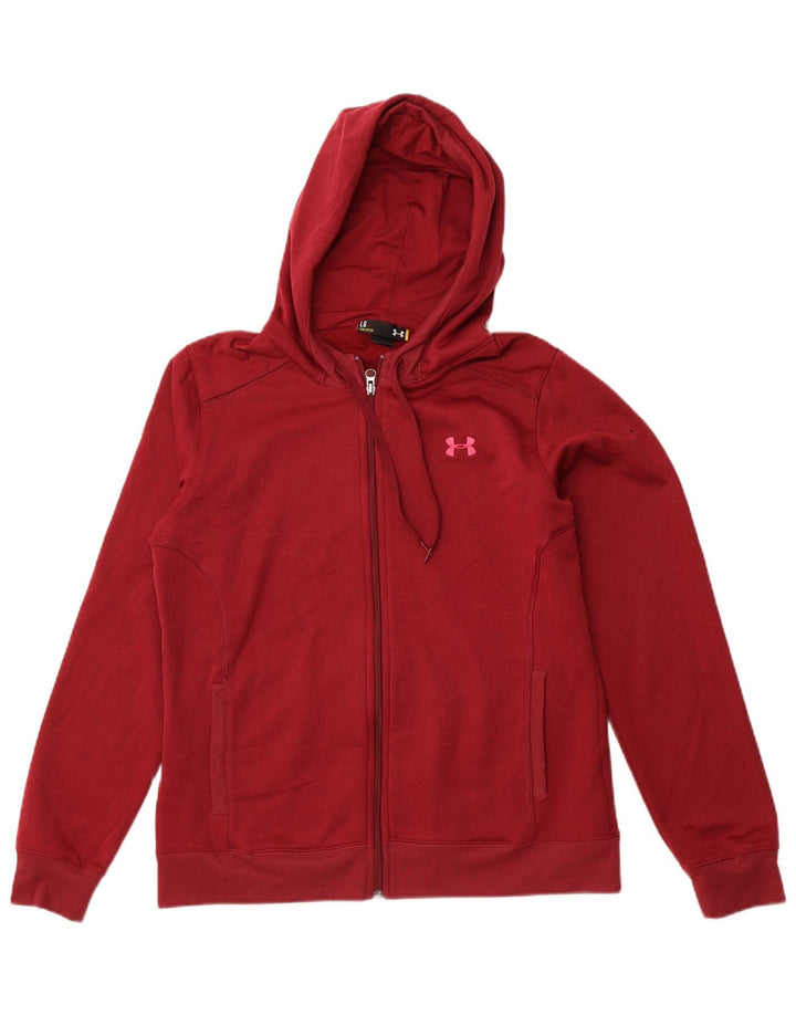UNDER ARMOUR Pull à capuche zippé pour femme UK 16 Large Bordeaux Polyester