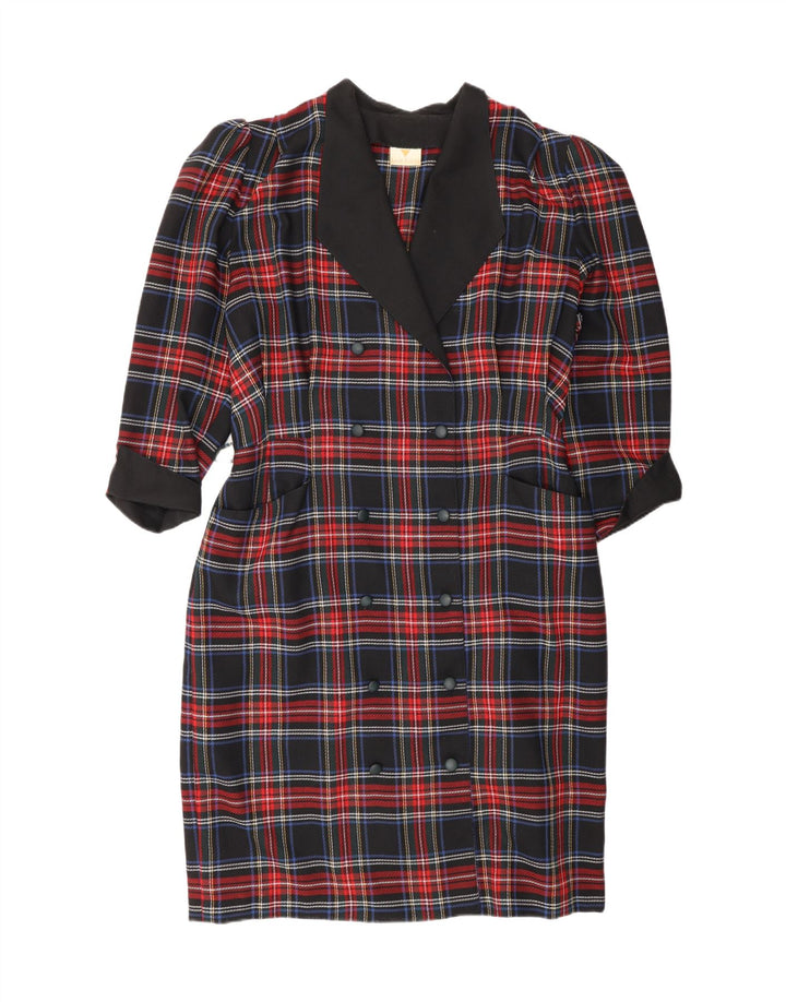 Adler Robe fourreau pour femme UK 46 Grand carreaux multicolores en polyester