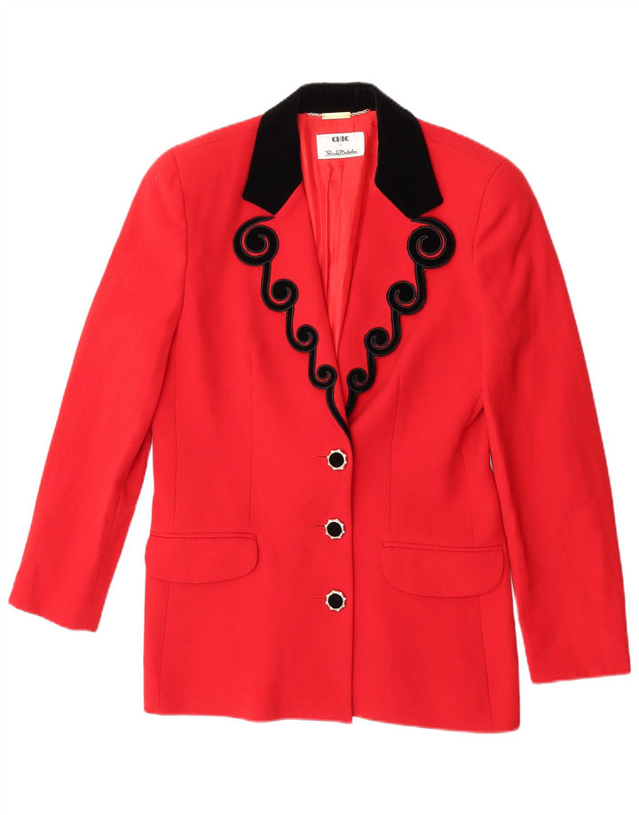 Renato Balestra Veste Blazer Chic à 3 Boutons Pour Femme IT 40 Petit Rouge Classique
