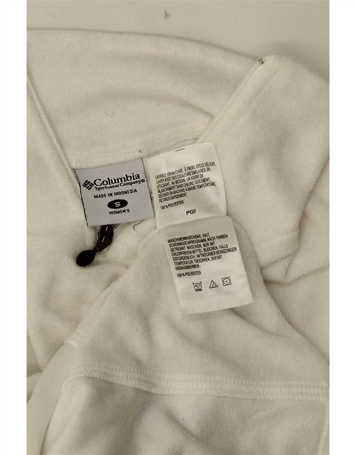 Columbia Pull polaire à col zippé pour femme UK 10 Petit Blanc Polyester