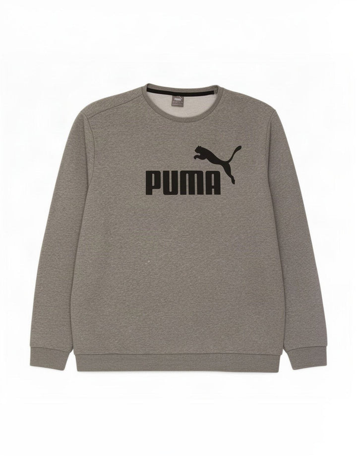 Puma Sweat-shirt graphique pour homme 4XL Gris chiné en coton