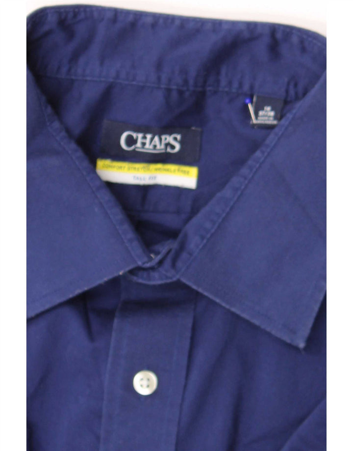 Chaps Chemise haute pour hommes Taille 18 2XL Coton bleu