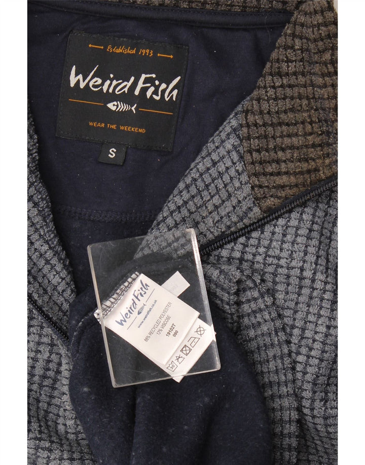Weird Fish Pull polaire à col zippé pour homme Petit bleu marine Polyester