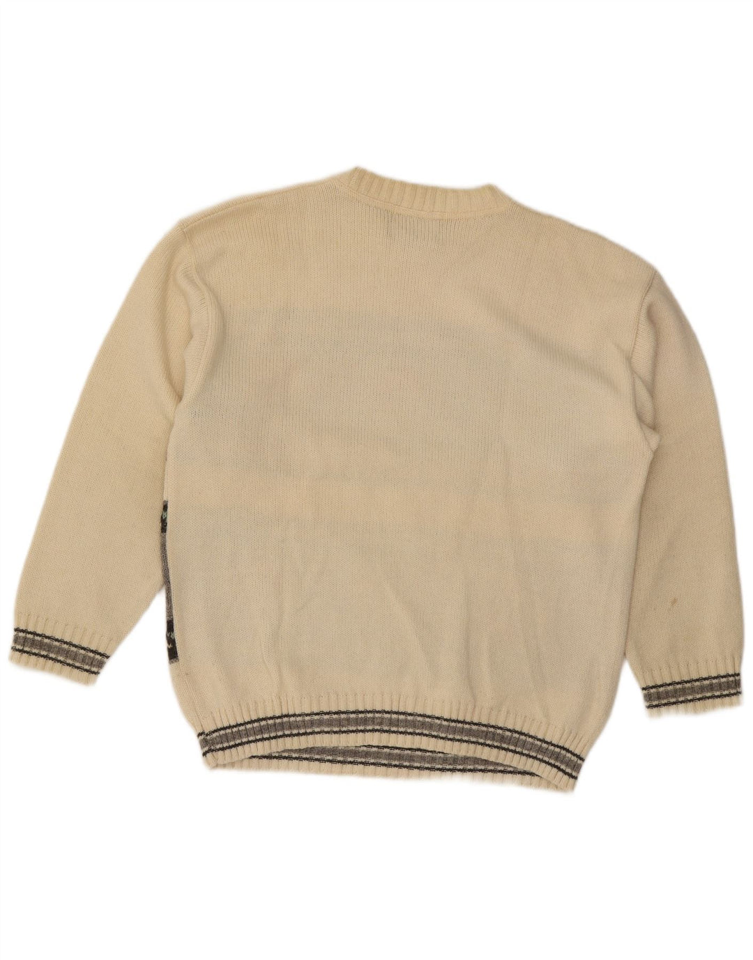 Tobia System Pull col rond homme beige moyen géométrique