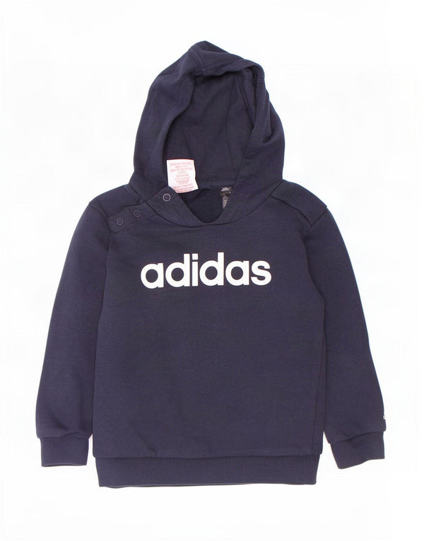 Adidas Pull à capuche graphique pour bébé garçon 18-24 mois en coton bleu marine