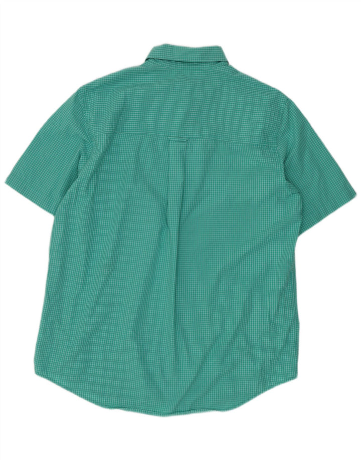 Chaps Chemise à manches courtes homme en coton vichy vert moyen