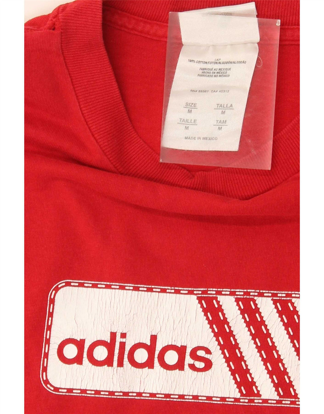Adidas T-Shirt Graphique Homme Rouge Moyen Coton