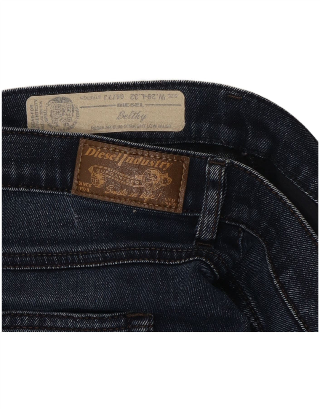 Diesel Femme Belthy Regular Slim Jean Droit W29 L30 Bleu Marine Coton