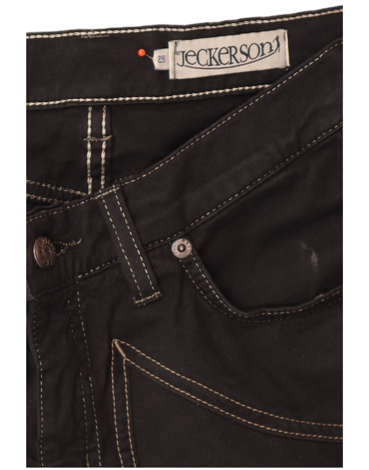 JECKERSON Womens Straight Jeans W29 L30 Black Cotton