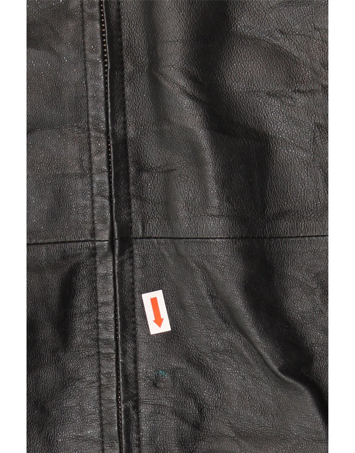 CANDA Veste en cuir à capuche surdimensionnée pour femme UK 18 XL Cuir noir