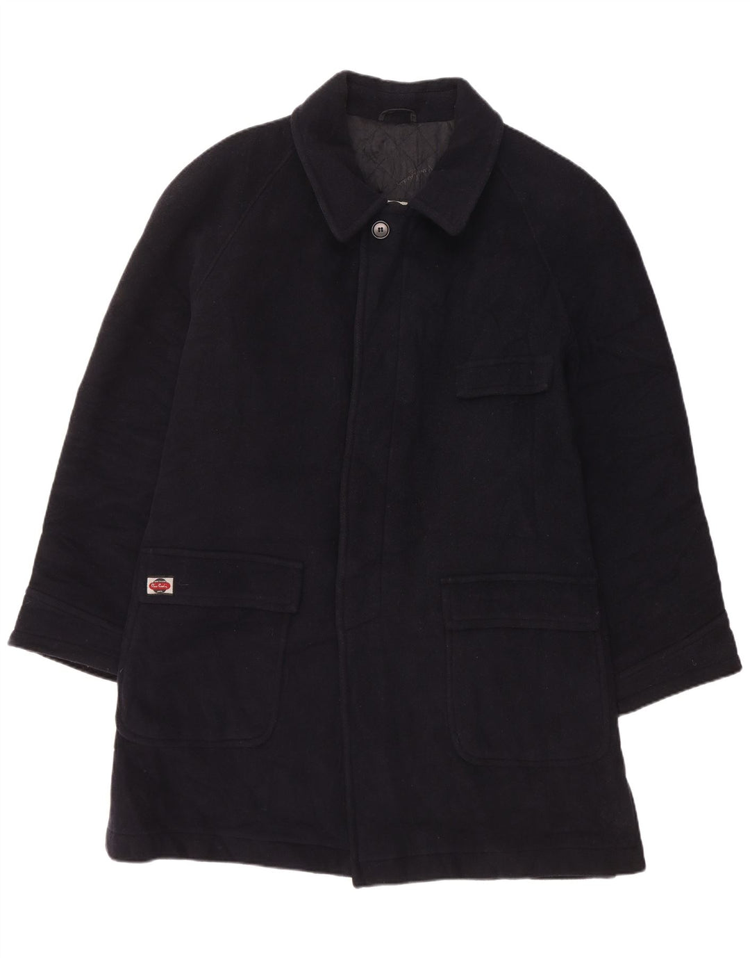 PIERRE CARDIN Manteau Homme UK 40 Large Bleu Marine Cachemire