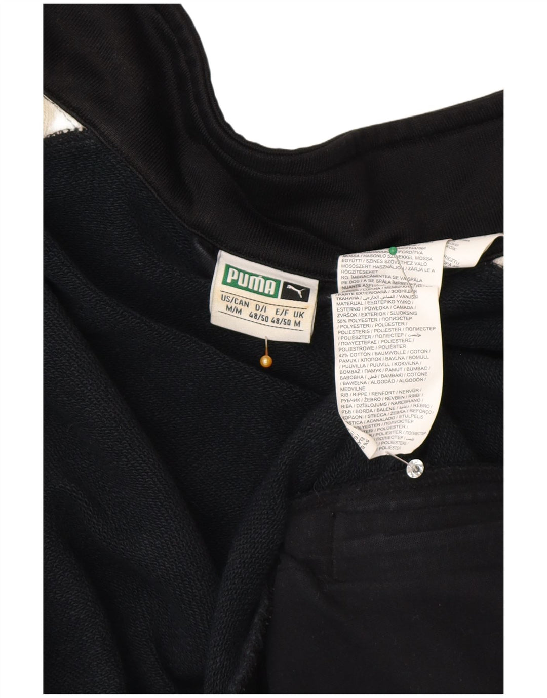 Puma Veste de Survêtement Homme Noir Moyen Polyester Colorblock