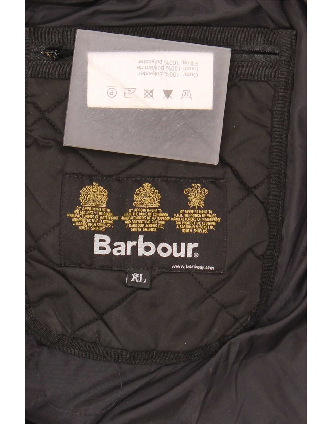 Barbour Veste matelassée pour homme UK 42 XL Noir Polyester