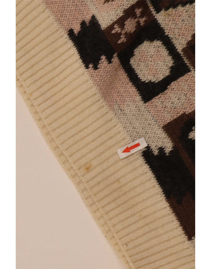 Missoni Pull col rond en laine géométrique marron moyen homme