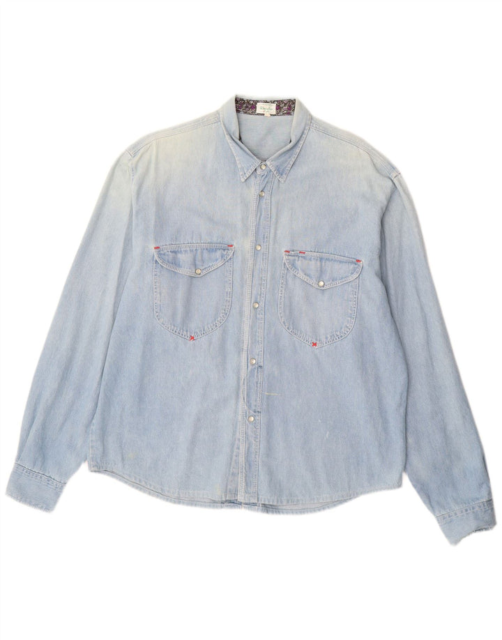 BENETTON Chemise en Jean XL Bleu Homme