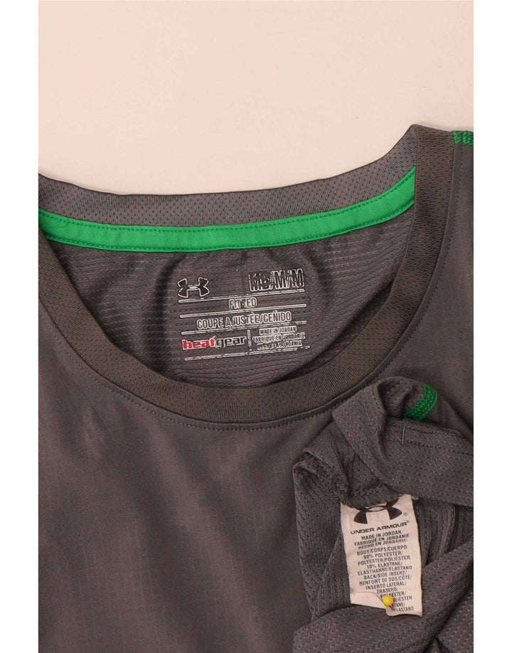 Under Armour Tee-Shirt Heat Gear Homme Gris Moyen Géométrique Polyester