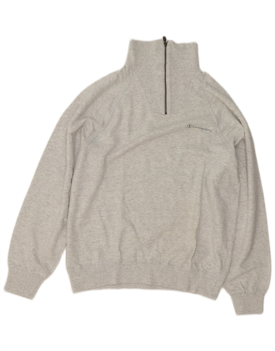 Champion Sweat-Shirt Col Zippé Homme Gris Moyen Moucheté Coton