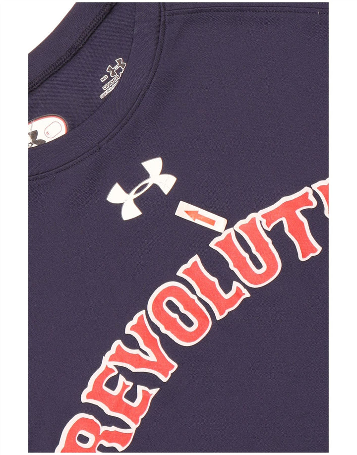 Under Armour T-Shirt Graphique Homme Bleu Marine Moyen Polyester