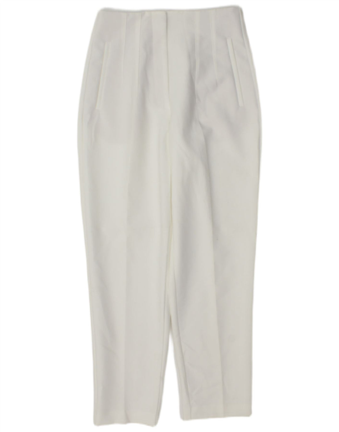 Zara Pantalon de costume fuselé pour femme Medium W28 L27 Blanc Polyester