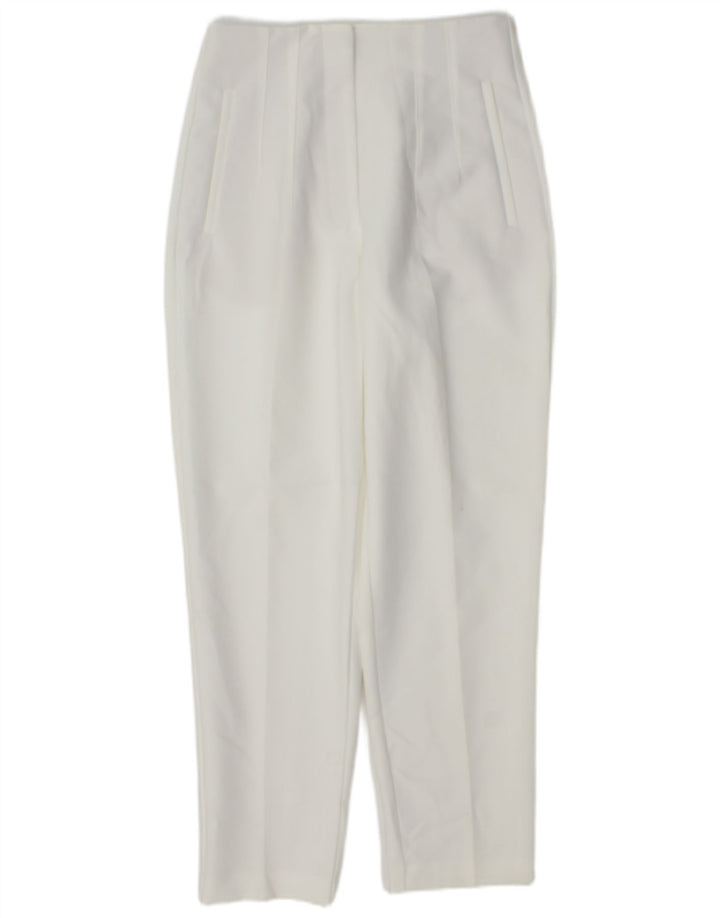 Zara Pantalon de costume fuselé pour femme Medium W28 L27 Blanc Polyester