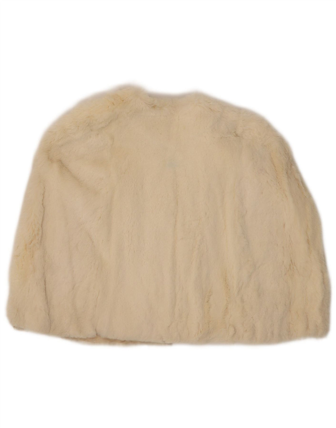 vintage Femme Fausse Fourrure Capelet Manteau Taille Unique Blanc Cassé