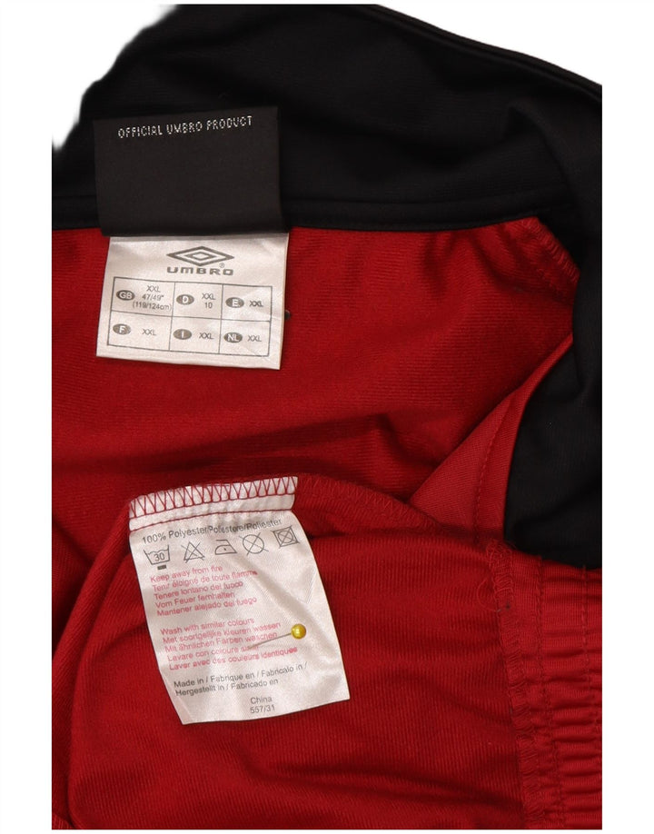 Umbro Veste de survêtement pour homme UK 47/49 2XL Rouge Colorblock Polyester