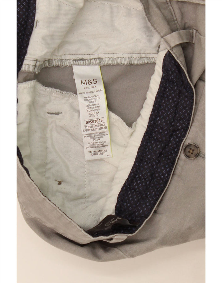 MARKS & SPENCER Short Chino Homme W32 Gris Moyen Coton