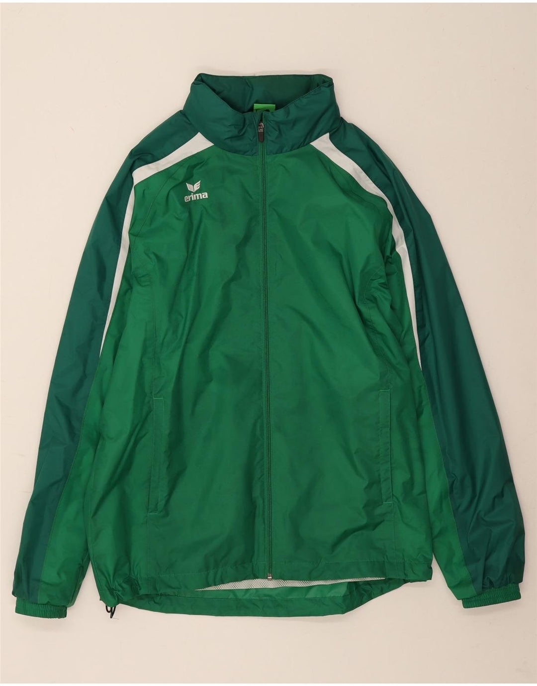 Erima Veste de pluie à capuche pour homme UK 38 Medium Green Colourblock Polyamide
