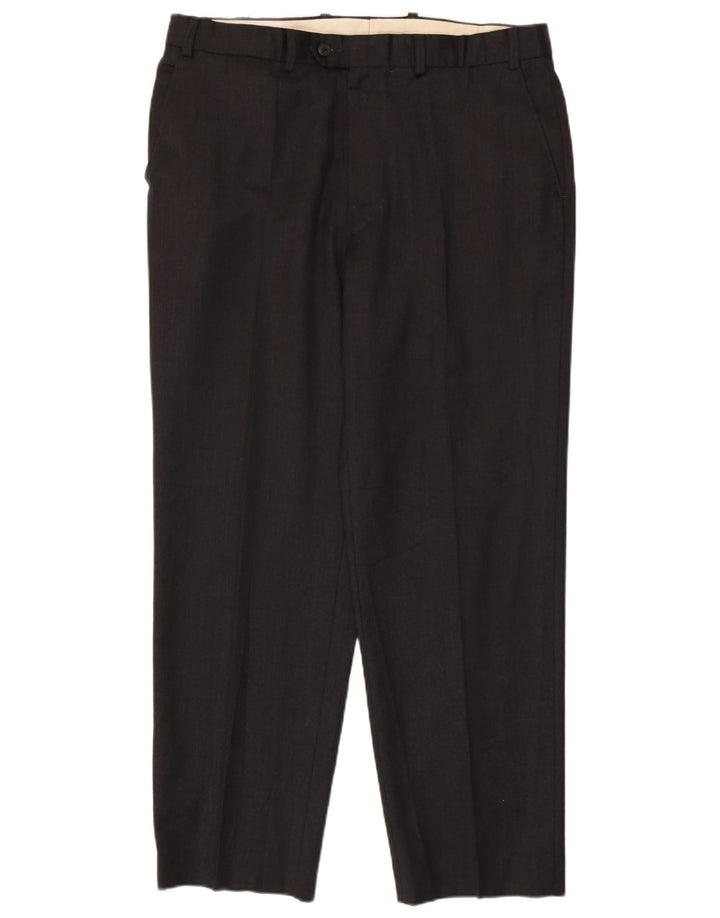 Marks & Spencer Pantalon de Costume Droit Homme W38 L31 Laine Noir