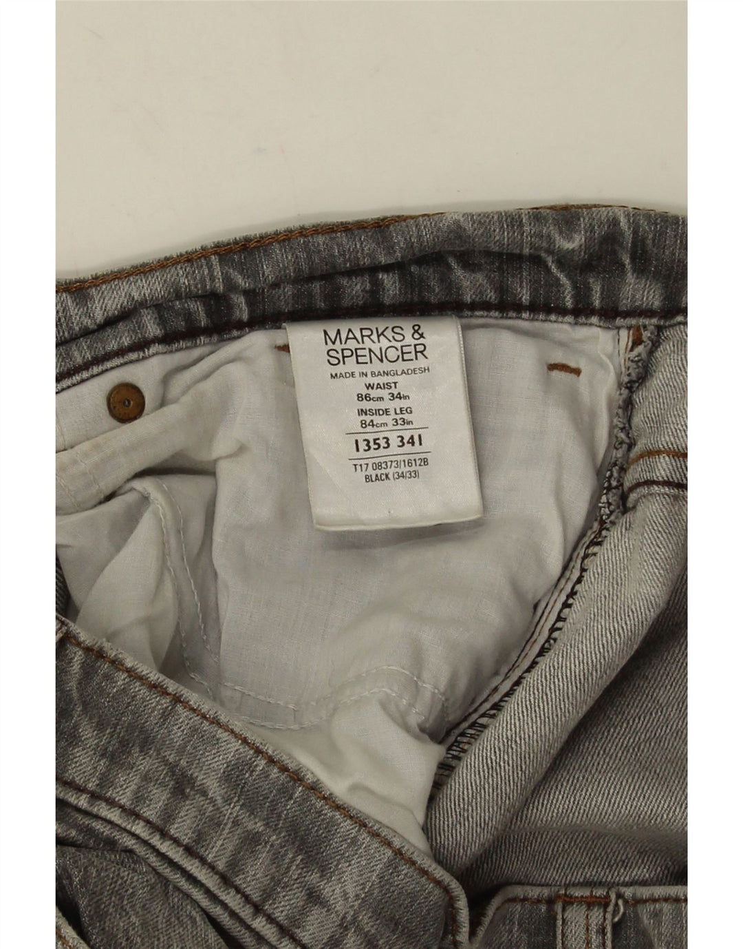 Marks & Spencer Jean droit homme W34 L33 gris coton