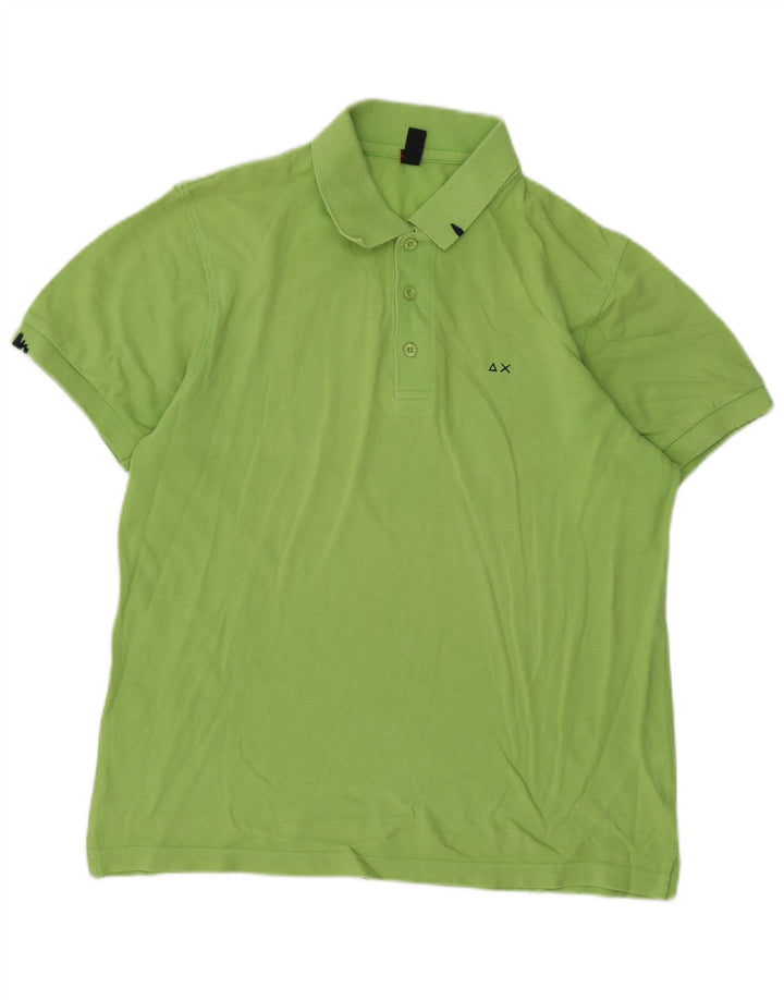 SUN68 Mens Polo Shirt Medium Green Cotton