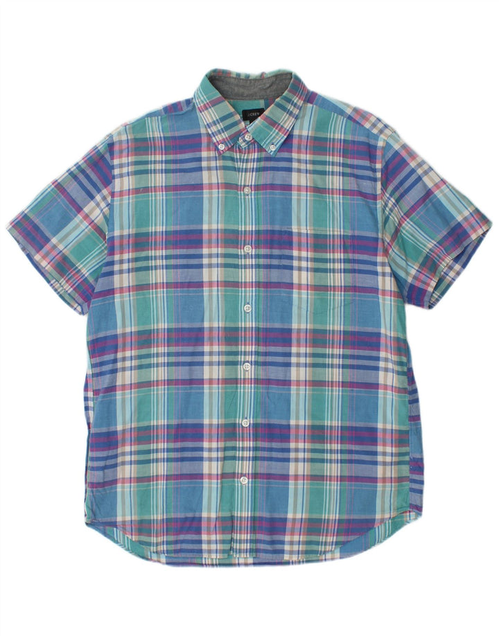 J. Crew Chemise à Manches Courtes Homme Bleu Moyen Coton à Carreaux