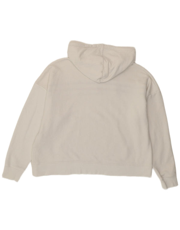 TOMMY HILFIGER Pull à capuche graphique surdimensionné pour femme UK 18 XL Blanc