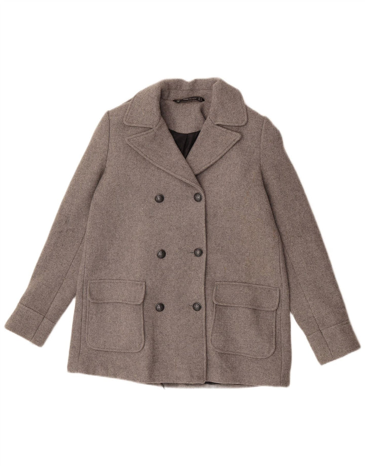 Zara Femmes Trafaluc Caban UK 6 XS Gris Polyester