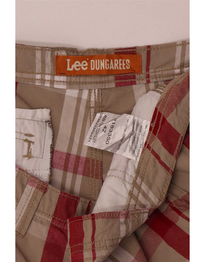 Lee Short cargo pour homme W42 2XL en coton à carreaux gris