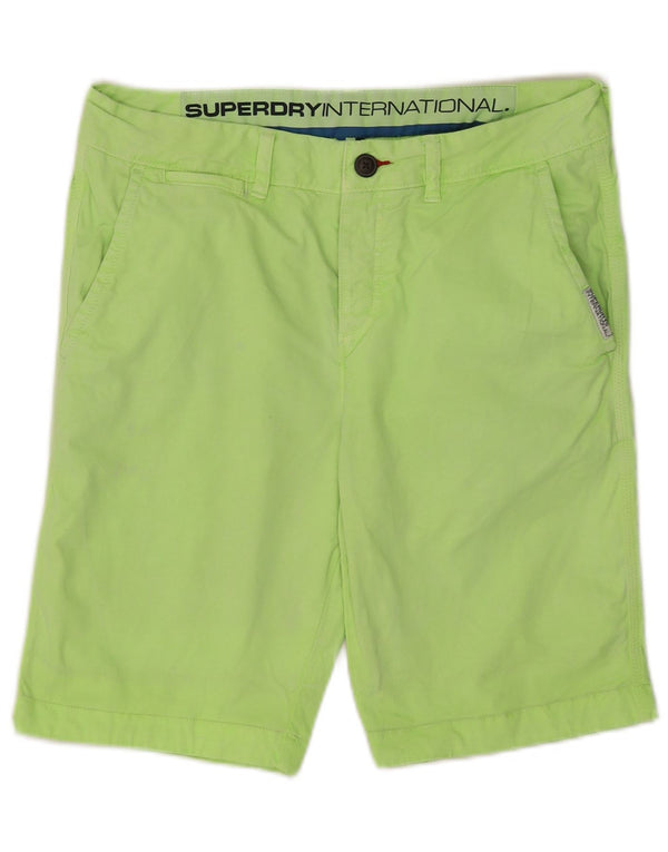 Superdry Short Chino Homme Petit W29 Vert Coton
