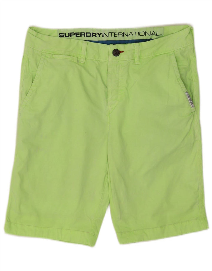 Superdry Short Chino Homme Petit W29 Vert Coton